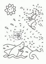 Dots Connect Dot Kids Pages Coloring Printable Worksheets Printables Christmas Shark Hard Color Puntos Surfer 100 Numbers Puzzles Los Dibujos sketch template