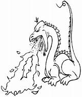 Coloring Pages Fire Dragon Breathing Printable Related sketch template