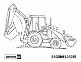 Backhoe Excavator Truck Blippi Loader Kolorowanka Druku Getcolorings ładowarka Baggerlader Traktor sketch template