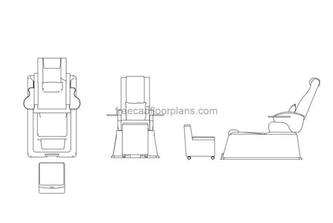nail  spa massage chair  cad drawings