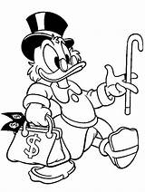 Coloring Scrooge Uncle Pages Donald Duck Disney sketch template