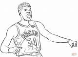 Coloring Giannis Antetokounmpo Nba Pages Basketball James Printable Harden Leonard Kawhi Drawing Spurs Dot Template Supercoloring Categories sketch template