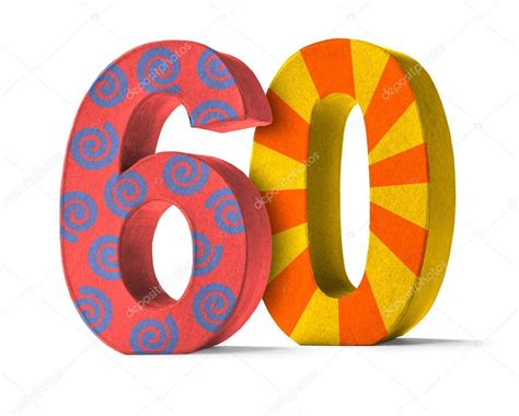 colorful paper mache number   white background number  foto de
