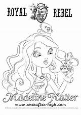 Madeline Hatter Coloring Pages High Face Ever After Sheets Colouring Drawing Hatters Mouse Print Library Clipart Everafter Raven sketch template