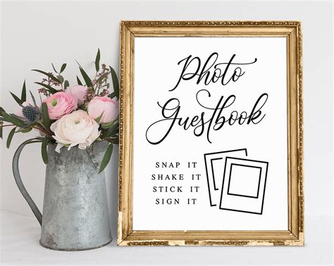photo guestbook snap  shake  stick  sign   etsy