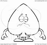 Sick Mascot Spade Suit Card Clipart Cartoon Outlined Coloring Vector Thoman Cory Royalty sketch template