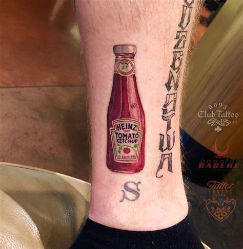 ketchup heinz realistic tattoo  arnaldo radeke tattoos club tattoo  tattoo