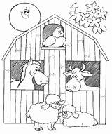 Coloring Pages Barn Farm Kids Animal Animals Barnyard Preschool Printable Red Big Book Colouring Template Color Print Door Sheet Sheets sketch template