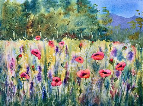 painting  field  wildflowers  watercolor eva nichols skillshare