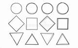 Quadrato Cerchio Triangolo Forme Scarabocchio Disegnati Disegnate Illustrazione sketch template