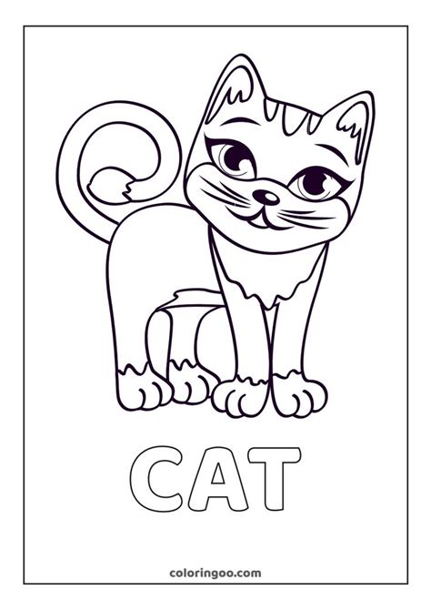 coloring page   word cat   center   image   cat