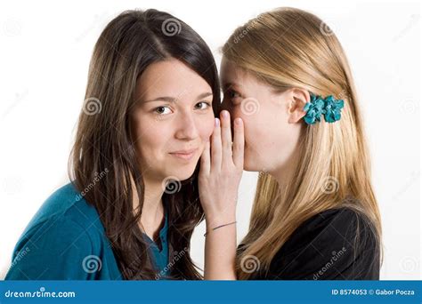 Girlfriends Whisper A Secret Stock Image Image Of Laughing