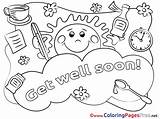 Well Soon Sheet Coloring Colouring Sun Title Cards sketch template