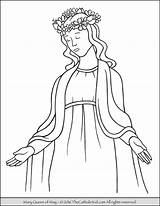 Mary Coloring Pages Crowning Catholic May Queen Mother Jesus Virgin Kids Clipart Kid Color Children Saint Saints Printable Thecatholickid Sheets sketch template