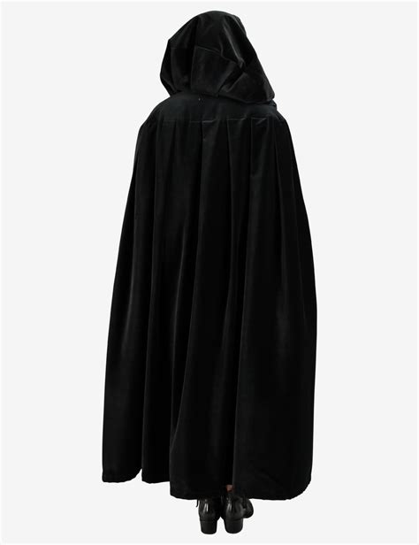 unisex black cloak  hood  velvet venetian carnival costume