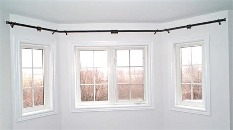 large bay window curtain rods home design ideas