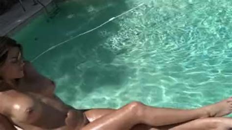 french brunette with best ass squirt in swimming pool by