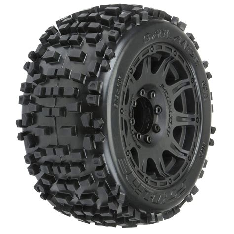 pro  badlands   terrain tires mounted  mm mt front  rear removable hex