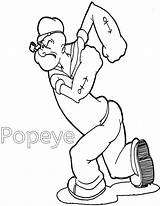 Popeye Sailor Coloring sketch template