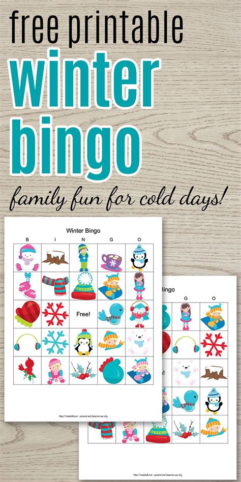 printable winter bingo bingo  kids bingo bingo board
