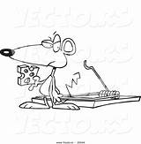 Coloring Pages Trap Mouse Clipart Cartoon Cheese Vector Rodent Clip Color Printable Outline Advertisement Getcolorings sketch template