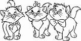 Coloring Pages Cats Kitten Printable Kittens Cat Puppy Clipart Disney Marie Kitty Three Little Color Print Easy Puppies Princess Getcolorings sketch template