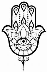 Hamsa Hand Drawing Tattoo Coloring Fatima Tattoos Designs Tatuaje Easy Template Lotus Desenho Hippie Diseño Created Artesanato Mão Mano Outline sketch template
