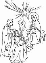 Adoration Epiphany Mages Coloriage Epiphanie Magi Feast Précédente sketch template