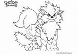 Arcanine Coloring Pokemon Pages Printable Kids Color sketch template