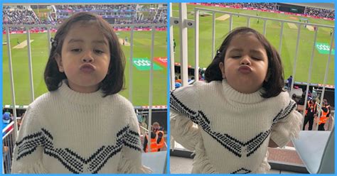 ziva singh dhoni cheering for her father at the world cup popxo
