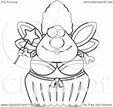 Plump Godmother Fairy Clipart Cartoon Mad Outlined Coloring Vector Cory Thoman Royalty Clipartof sketch template