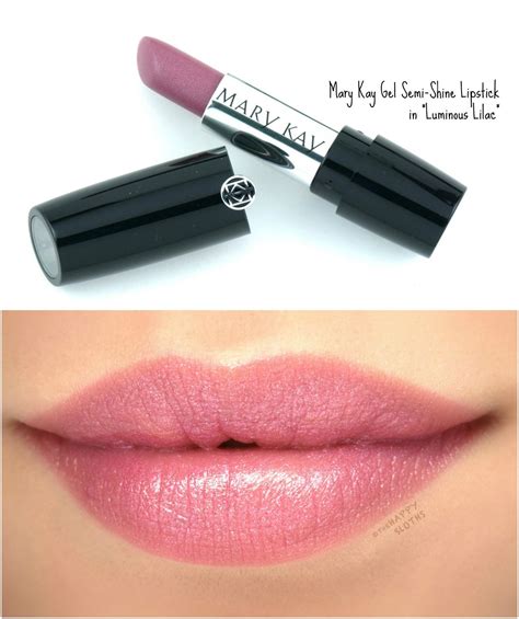 mary kay gel semi shine lipstick  luminous lilac review  swatches mary kay lipstick red