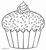 Cupcake Coloring Pages Printable Getcolorings Cake Color sketch template