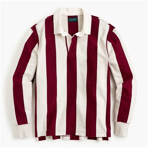 jcrew cotton  rugby shirt  charles vertical stripe  red  men lyst