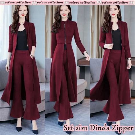 setelan long cardigan  celana panjang wanita ryn fashion