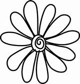 Daisy Drawing Outline Clip Clipart Flowers Basic sketch template