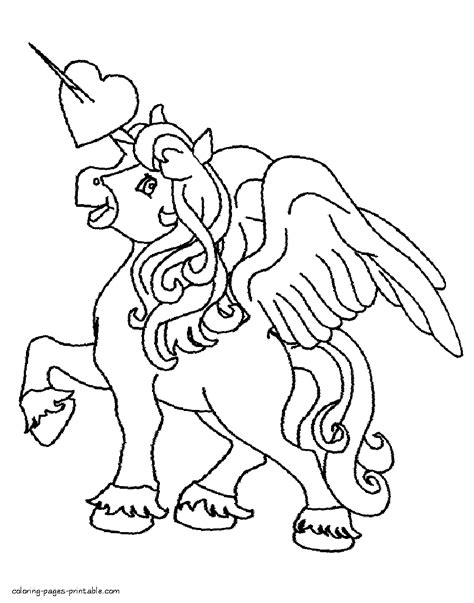 unicorn coloring page  valentines day coloring pages printablecom