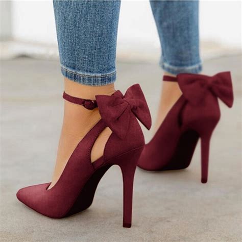 New Women High Heels Bow Pumps Sexy Stiletto Pointed Toe Fashion Party