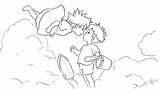 Ponyo Ghibli Copy Falaise Sur Trulyhandpicked Totoro Spirited Coloringhome sketch template