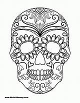 Coloring Sugar Skull Pages Halloween Library Clipart Skulls Adults sketch template