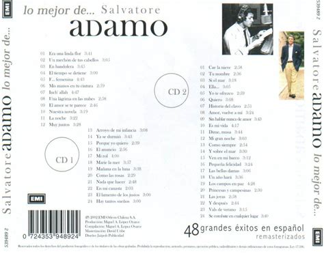 caratulas de cd de musica adamo lo mejor de adamo 2002