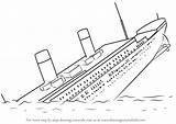 Titanic Sinking Drawing Ship Draw Sunken Sketch Easy Ships Step Boat Drawings Disegno Boats Coloring Drawingtutorials101 Pages Simple Disegni Learn sketch template