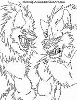Anime Lineart Werewolves Firewolf Deviantart sketch template