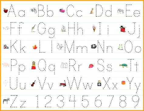printable tracing letters  kindergarten