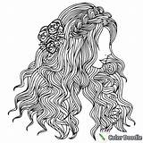 Hair Pages Coloring Adult Printable Beautiful Colouring Sheets Adults Color App Pintar Para Choose Board Kids Embroidery sketch template