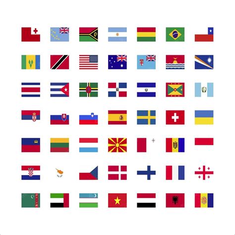 alle officiele nationale vlaggen van de wereld premium vector