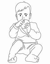 Eating Boy Bread Coloring Pages Kids sketch template