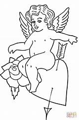 Cupido Colorare Disegno Cupid Cuore Valentino sketch template