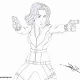 Widow Avengers Superhero sketch template