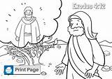 Moses Coloring Bush Burning Exodus Niv sketch template